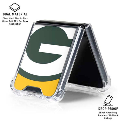 NFL Green Bay Packers Large Logo Galaxy Z Flip6 Clear Case